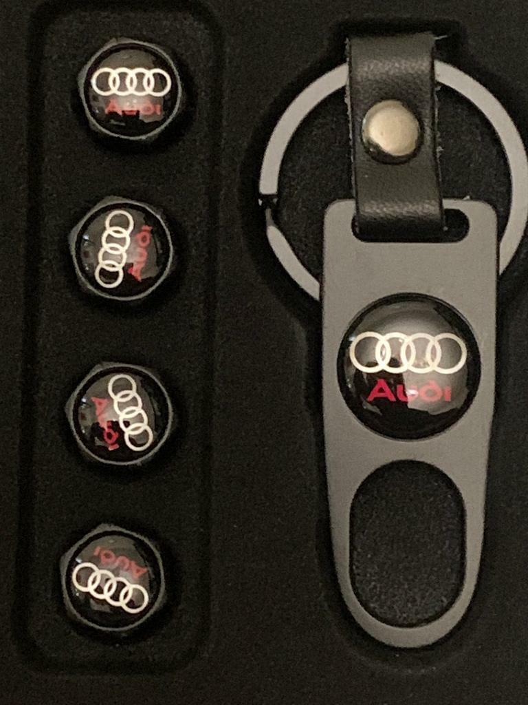 Audi black  alloy wheel tyre valve dust caps 