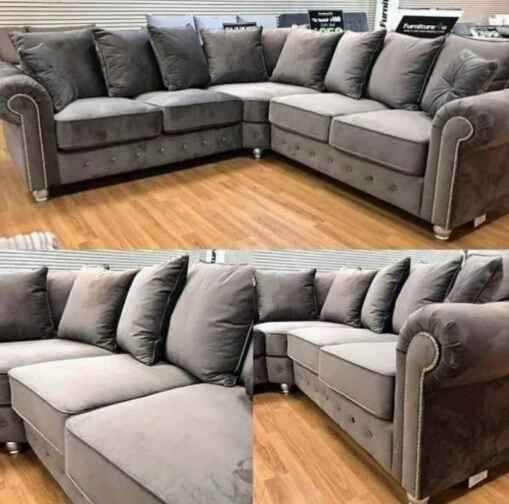 image for ❤👌Luxuries brand new 3 seater corner sofa 2 seater velvet sofa