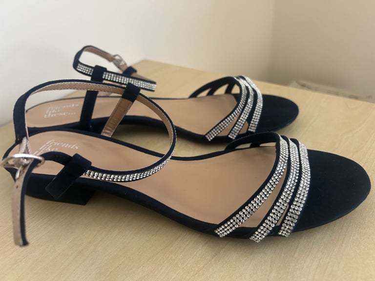 image for Brand new navy diamanté sandals