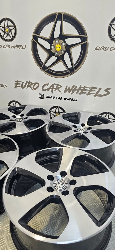 GENUINE VOLKSWAGEN 18" GOLF GTI AUSTIN ALLOY WHEELS 5x112 DIAMOND CUT 5G0-601-025-BDZZ