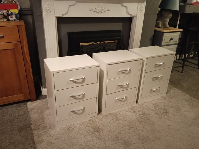 image for White bedside units (three available,. selling separately)
