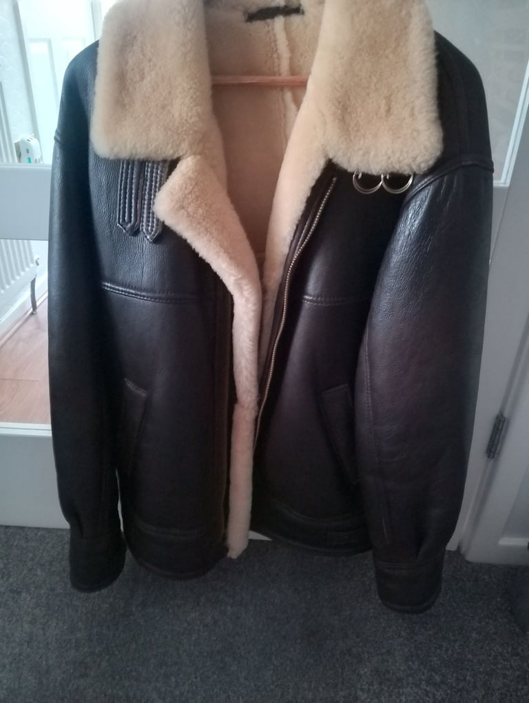 image for Leather bomber jacket