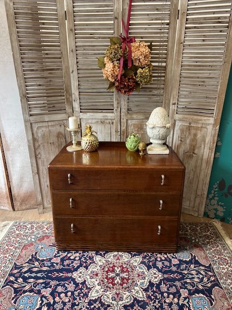 image for Vintage retro oak chest of three drawers –local delivery