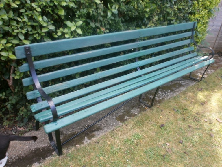 Victorian railway bench 9 ft Antique