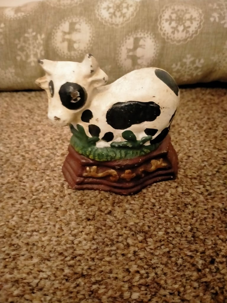 image for Cow cast iron door stop 