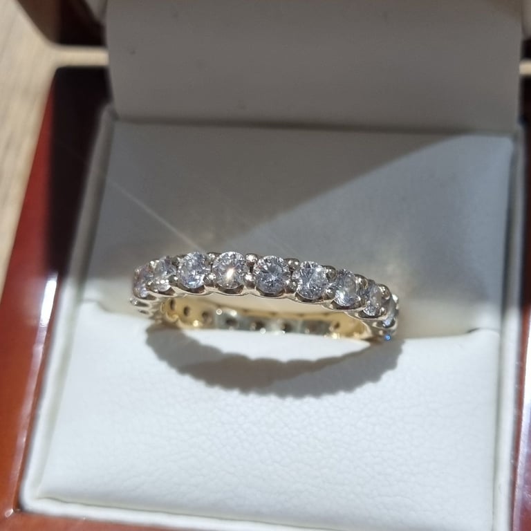 Gold 14ct Diamond full Eternity ring. 