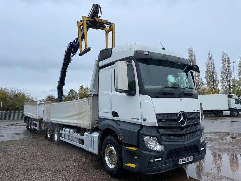 MERCEDES ACTROS 2546 *EURO 6* 6X2 DRAWBAR OUTFIT BRICK GRAB – 2018 – AX68 NHD