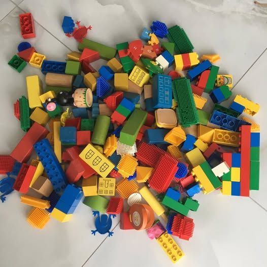 Quantity of wooden  blocks, duplo lego  & stickle bricks plus a few other small toys