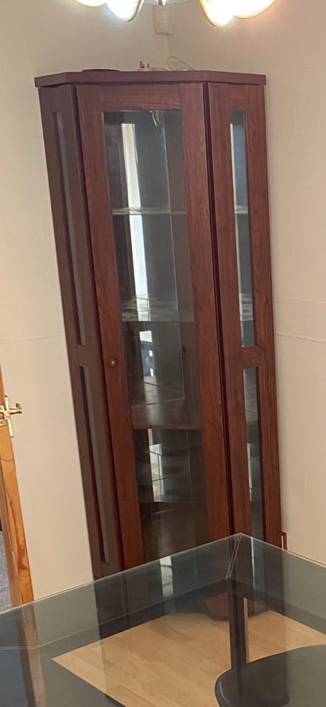 Display cabinet, interior lighting (corner)