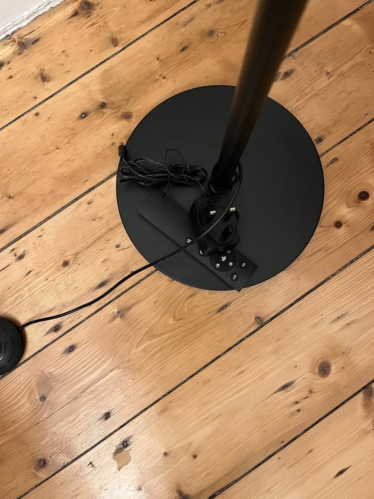 Black Floor Lamp All Metal 3 colours and 5 brightness settings 