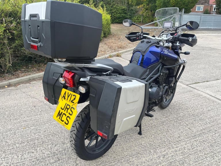 2012 12 TRIUMPH EXPLORER 1215 BLUE TIGER 1200 ADVENTURE TOURER FULL LUGGAGE