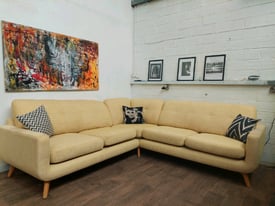 John lewis Barbican corner sofa in yellow fabric RRP £3199