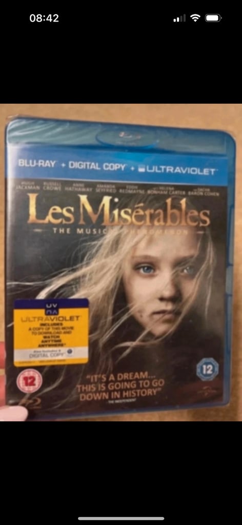 Les miserables the musical blu ray brand new unopened