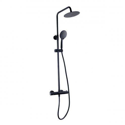BLACK ROUND THERMOSTATIC BAR SHOWER (BRAND NEW) Winter Offer *** Only £135