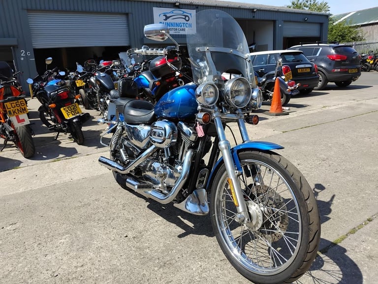 2005 05 HARLEY DAVIDSON XL 1200 C XL1200 CUSTOM SPORTSTER BLUE CUSTOM CRUISER