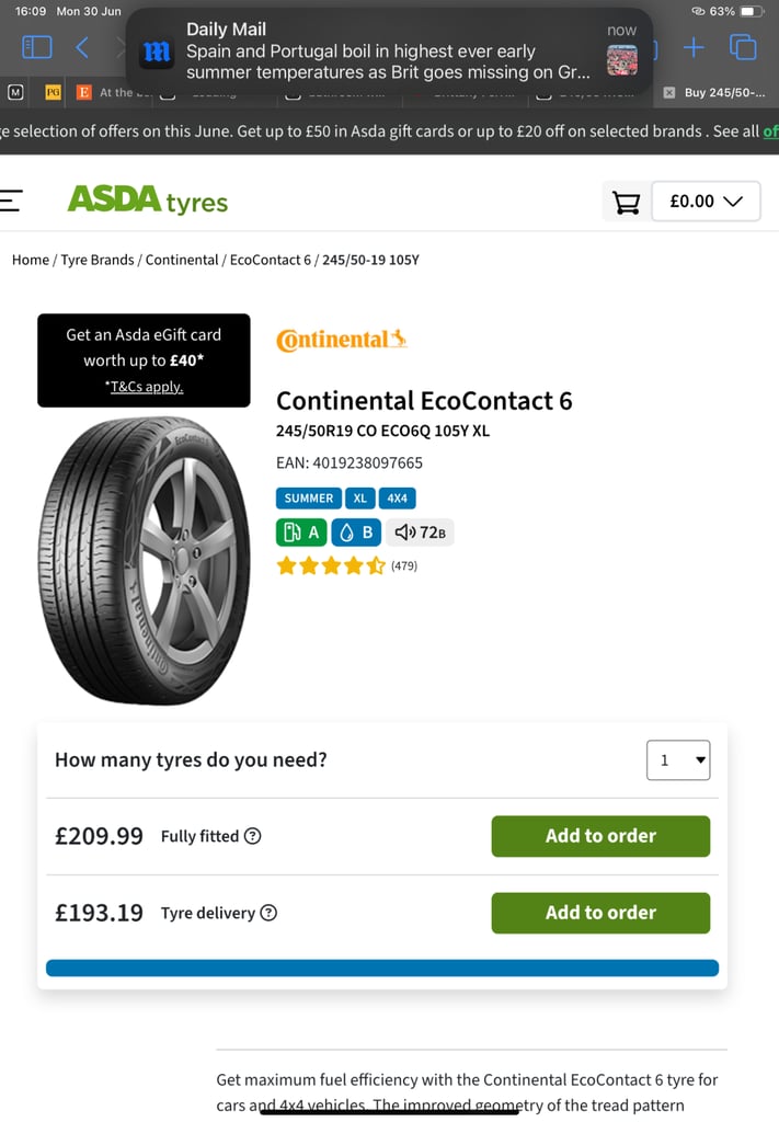 245/50R19 105 XL  CONTINENTAL TYRES SET OF FOUR