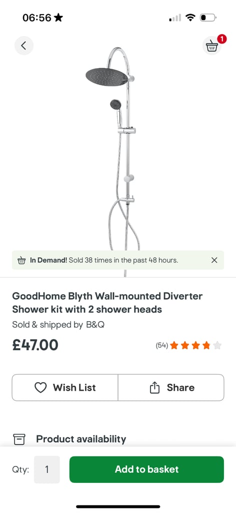 Double shower head and mirror 