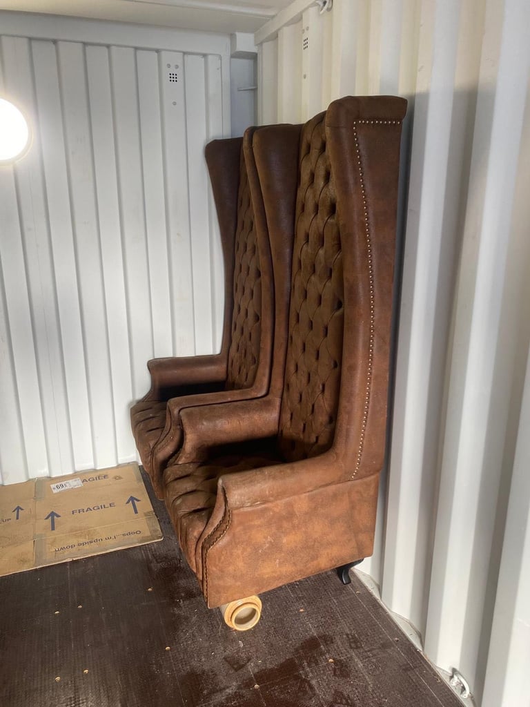 Pair of Statement Leather Armchairs