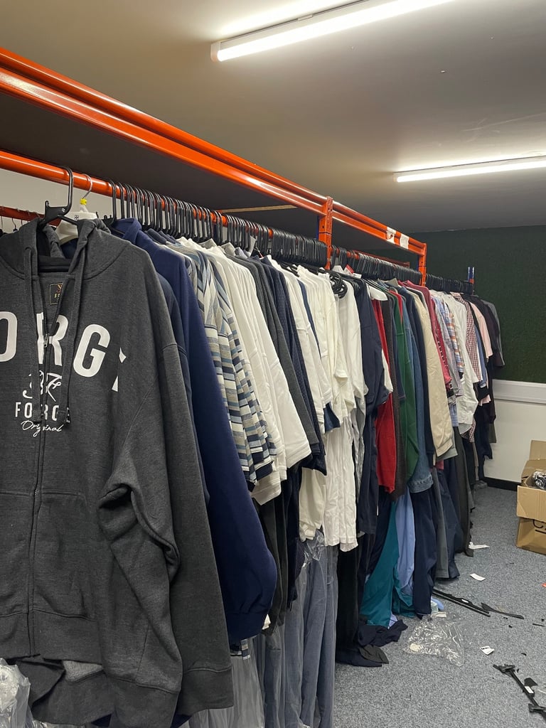 Men’s Big Size Clothing Job Lot 720 pcs - Hoodies, Jeans, Shirts Clearance Sale