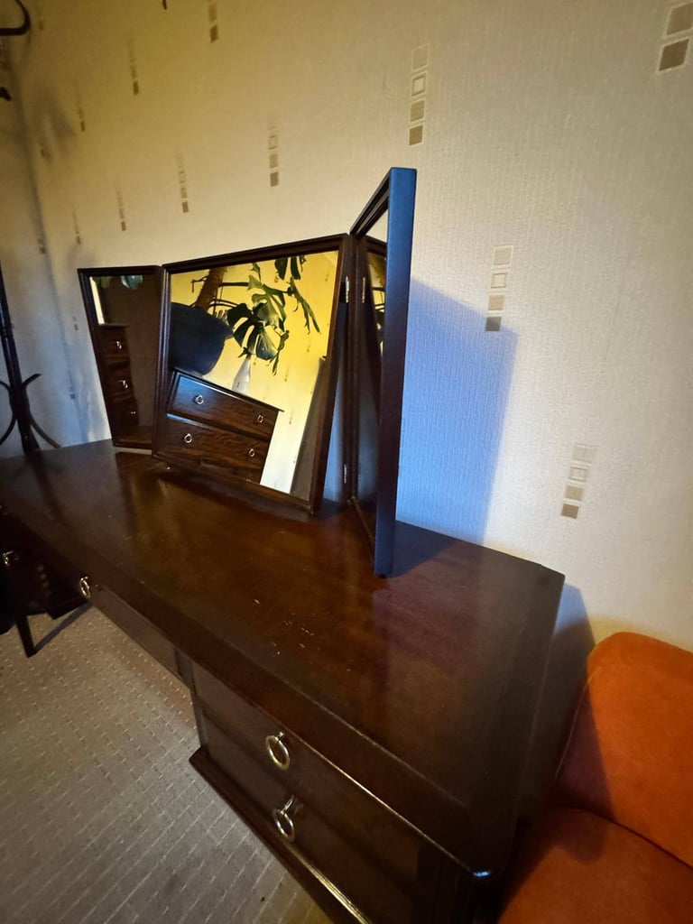 Vintage wardrobe, drawers and dresser set