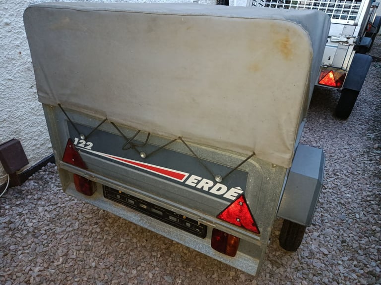 Erde 122 Trailer with Double Height Extension and Custom Cover 