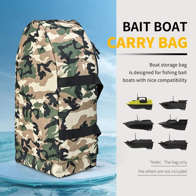 image for Camouflage bait boat bag UK waterproof bait boat fishing storage heavy duty bag
