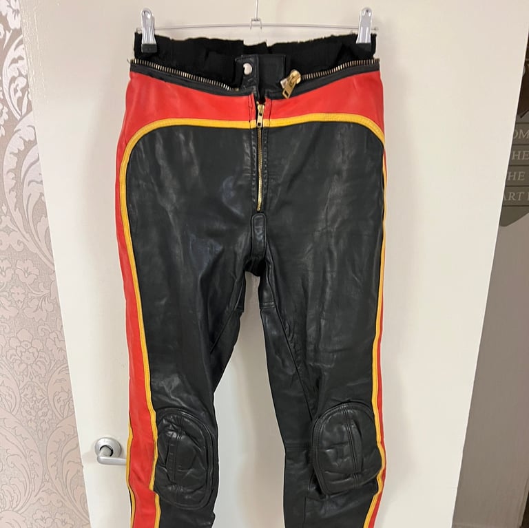 image for Vintage Dainese Leather Motorcycle Trousers Size 42
