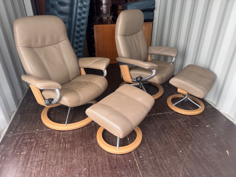 image for Ekornes Stressless Signature  Leather Chairs & Footstools 