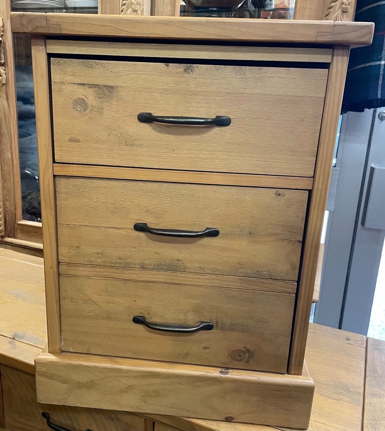 Two solid wood bedside cabinets