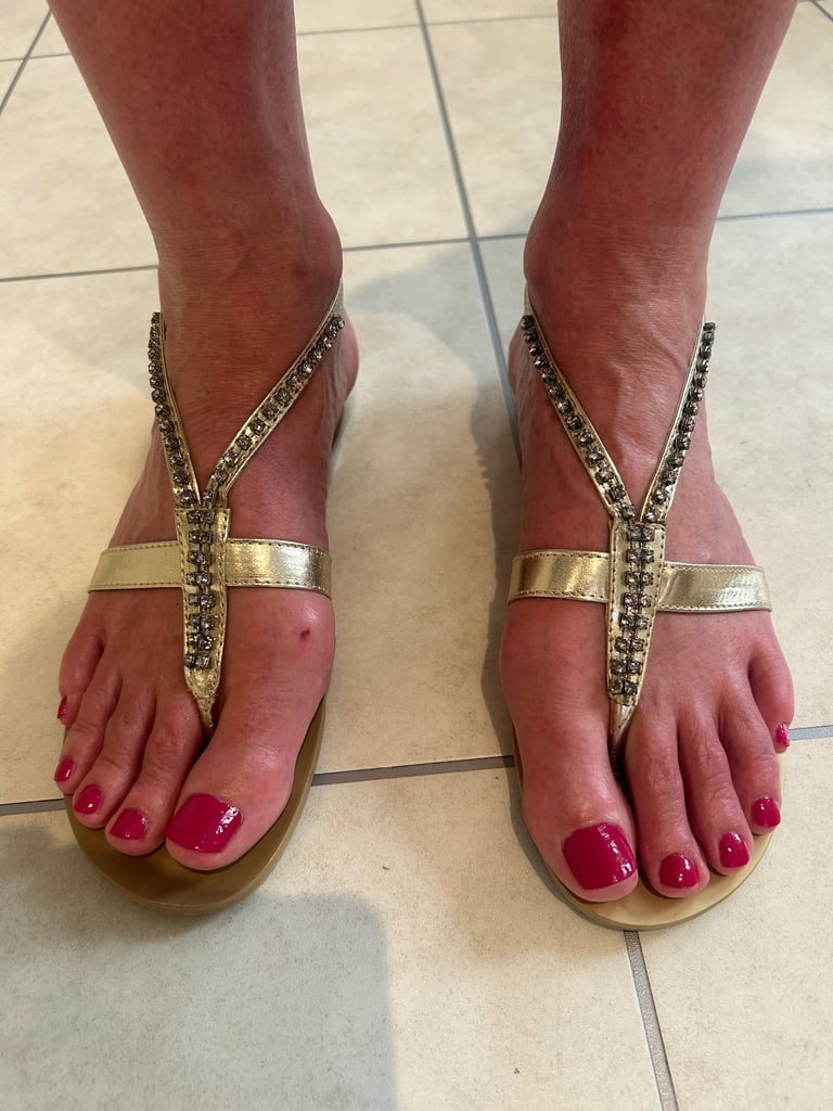 Ladies gold sandals size 40 / UK 6.5 New with Box