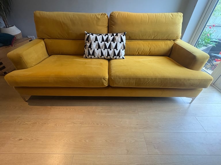4 seater sofa mustard yellow 