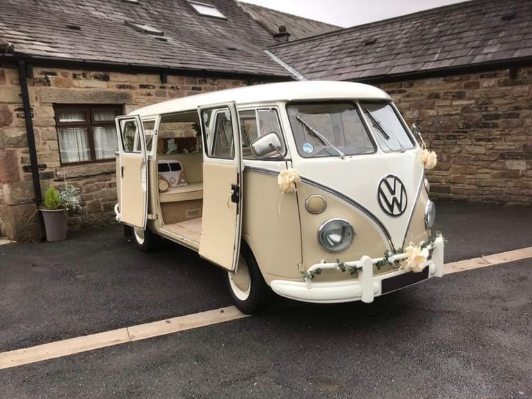 image for Arrive in Vintage Elegance: Your Dream Wedding with the Volkswagon Samba Bus