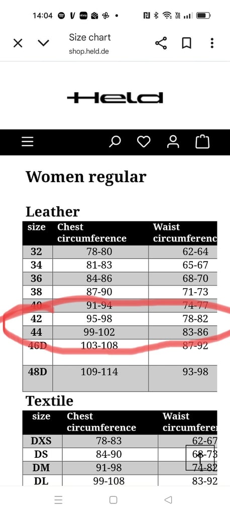 Held Womens Leather Motorbike 2 piece Suit  Size UK 12 EU 42 Jacket 38" Trousers 32"