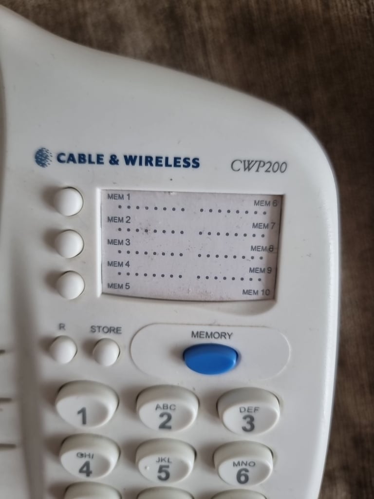 1980s CWP200 Push Button Corded White Telephone Vintage Retro