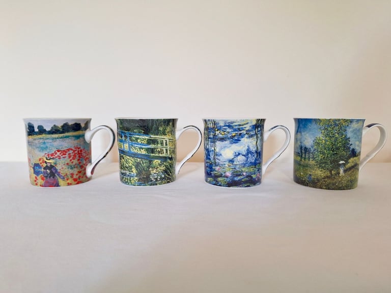 image for 4 x The Leonardo Collection Claude Monet Artwork Fine China Mugs