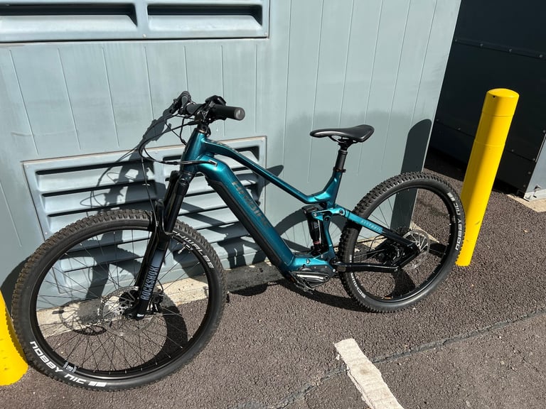 2024 Haibike AllTrail 5 Full Suspension Electric Mountain Bike Ocean/Black