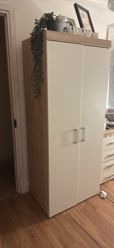 image for Double door wardrobe! Oak and white 