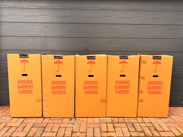 image for Cardboard wardrobe moving boxes x5