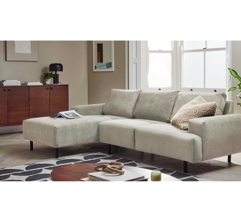 NEW Habitat Julien Left Hand Corner Chaise Sofa - Natural
