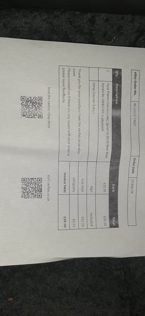 Mk1 transit connect rear door ply kit