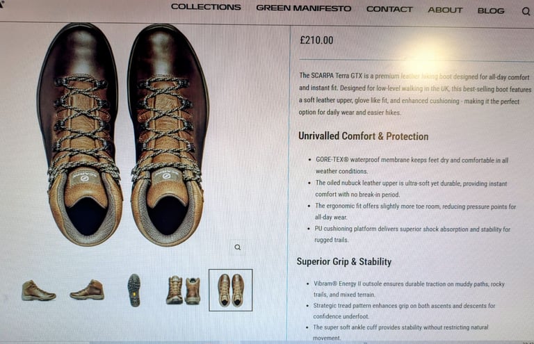 Scarpa Terra GTX Premium Leather Hiking Boots