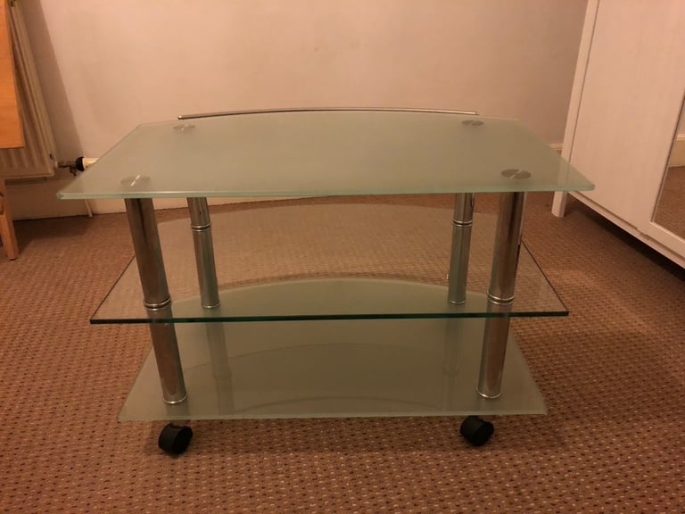 Glass & Chrome Television table 