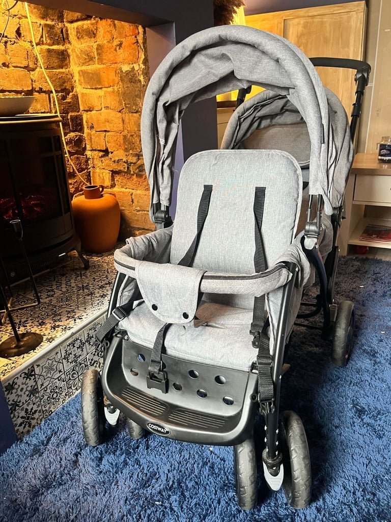 Gray twin pram for 25  and 2 PS4 games both 10 and brand new and dog or child sofa 55 