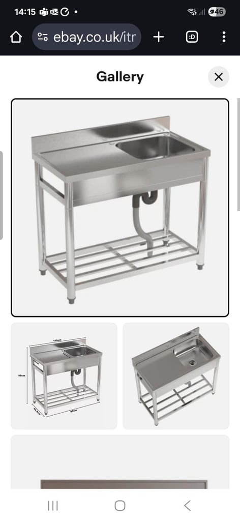 image for Stainless steel sink unit kitchen