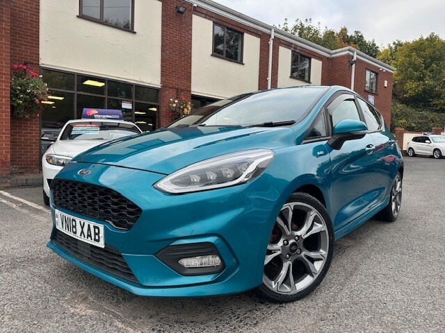 2018 Ford Fiesta 2018 18-Reg Ford Fiesta 1.0 EcoBoost 140 ST-Line 5dr,HUGE SPEC,AQUA BLUE HATCHBA...