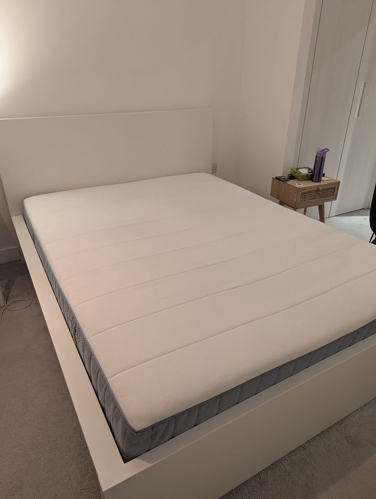 image for Ikea MALM King Size Bed & VESTEROY Firm Mattress