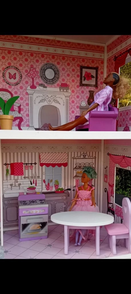 Dolls House with Stairs. Also Furniture And Toys. In Good Condition