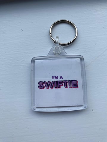 Taylor Swift key chains, in Hyndland, Glasgow