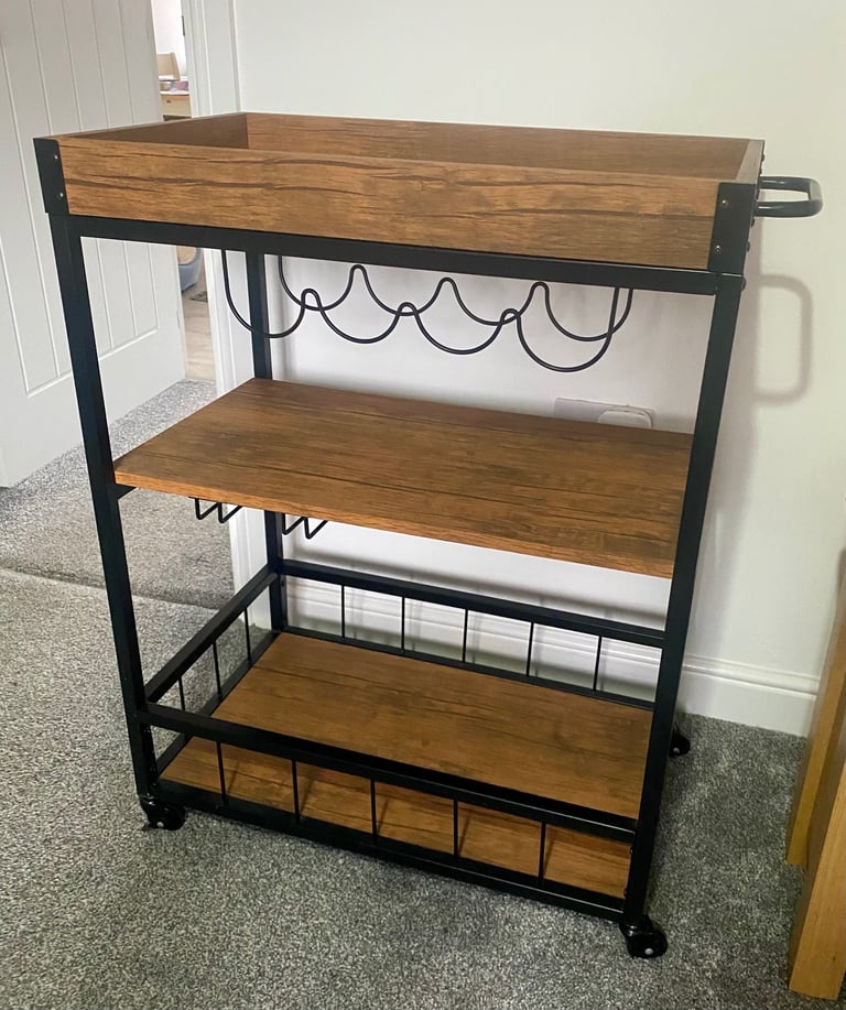 image for Home Bar Cart with Removable Top for serving - Good Condition