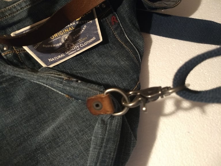 Vintage Replay denim Tote or shoulder bag. One off Unique jeans bag. Recycled denim 